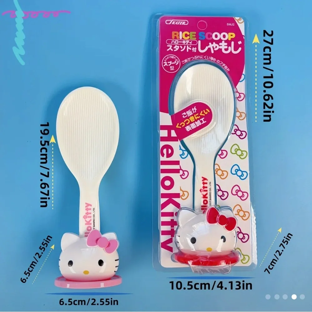 )NEW} Hello Kitty White and Pink Rice Spoon Non-Stick